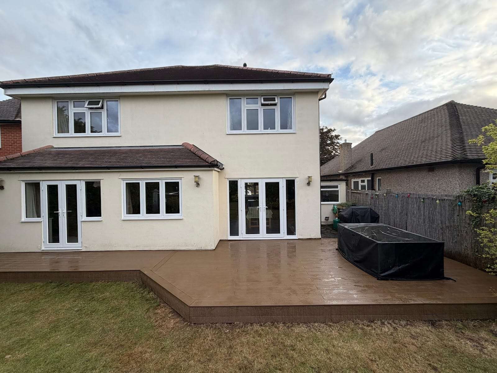 Composite deck full width, by GRD Landscaping Ltd